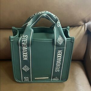 Steve Madden Teal Handbag with Logo Straps